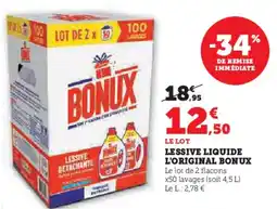 Super U Lessive liquide l'original bonux offre