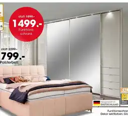 Möbel Martin Funktionsschrank Dekor sektfarben, Glas, Spiegel offre