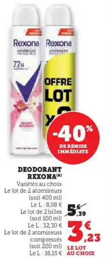 Super U Deodorant rexona offre