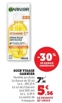 Super U Soin visage garnier offre