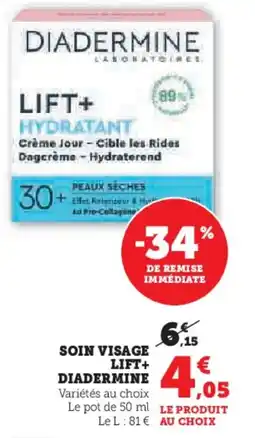 Super U Soin visage lift+ diadermine offre
