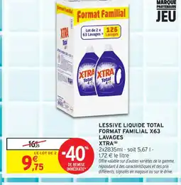 Intermarché Contact XTRA Lessive liquide total format familial x63 lavages offre