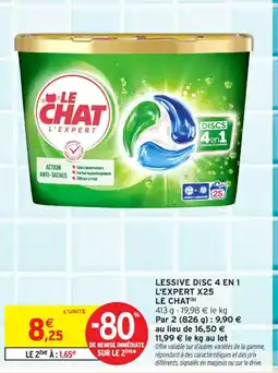 Intermarché Contact LE CHAT Lessive disc 4 en 1 l'expert x25 offre