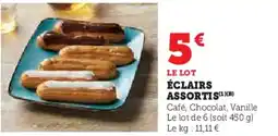 Super U Éclairs assortis offre