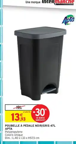 Intermarché Contact APTA Poubelle à pédale noir/gris offre