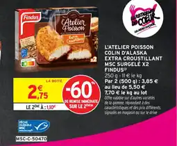 Intermarché Contact FINDUS L'atelier poisson colin d'alaska extra croustillant msc surgelé x2 findus offre