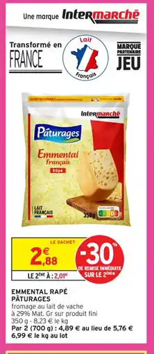 Intermarché Contact PÂTURAGES Emmental rapé offre