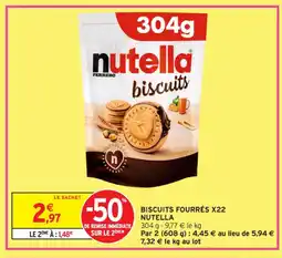 Intermarché Contact NUTELLA Biscuits fourrés x22 offre