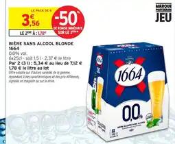 Intermarché Contact 1664 Bière sans alcool blonde offre