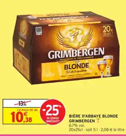 Intermarché Contact GRIMBERGEN Bière d'abbaye blonde offre