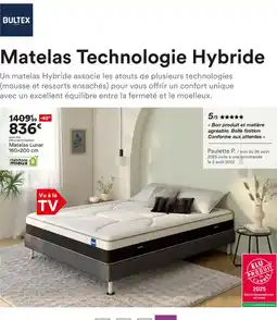 BUT BULTEX Matelas Lunar offre