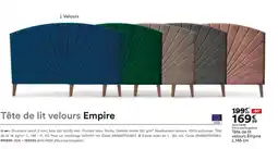 BUT Tête de lit velours Empire offre