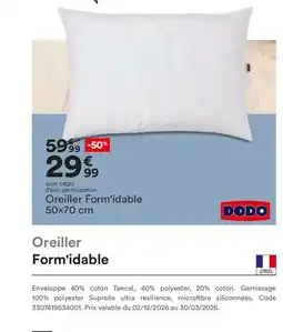 BUT DODO Oreiller Form'idable offre