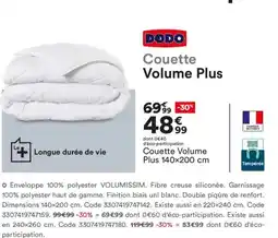 BUT DODO Couette Volume Plus offre