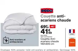 BUT DODO Couette anti- acariens chaude offre