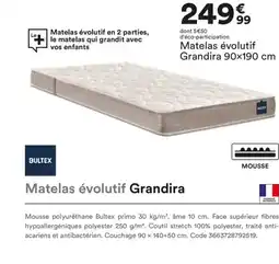 BUT BULTEX Matelas évolutif Grandira offre