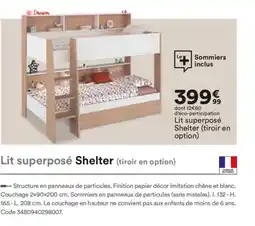 BUT Lit superposé Shelter (tiroir en option) offre