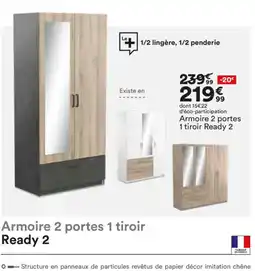 BUT Armoire 2 portes 1 tiroir Ready 2 offre