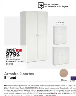 BUT Armoire 2 portes Billund offre