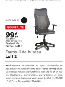 BUT Fauteuil de bureau Loft 2 offre