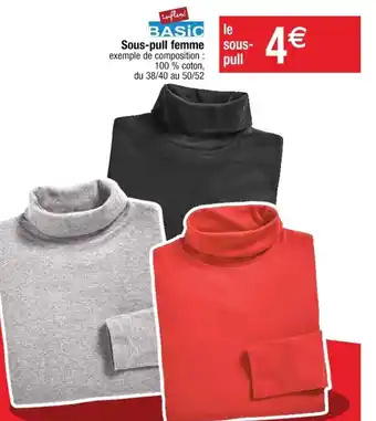 Cora x Carrefour Sous-Pull Femme offre