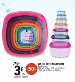 E.Leclerc LOT DE 7 BOÎTES ALIMENTAIRES offre