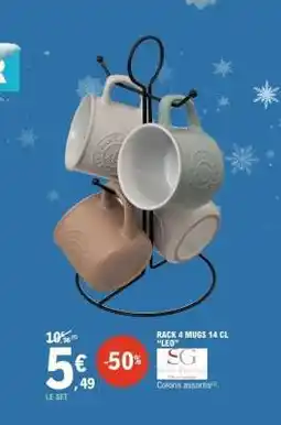 E.Leclerc RACK 4 MUGS 14 CL LEO offre