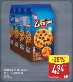 ALDI GRANOLA EXTRA COOKIE PÉPITES CHOCOLAT offre