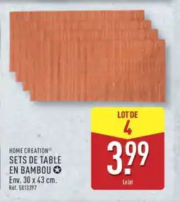 ALDI HOME CREATION SETS DE TABLE EN BAMBOU offre