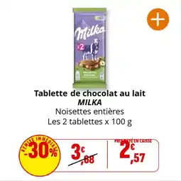 Coccinelle Supermarché Tablette de chocolat au lait milka offre