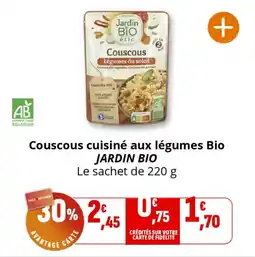 Coccinelle Supermarché Couscous cuisiné aux légumes bio jardin bio offre