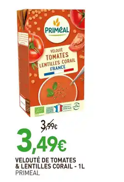 naturéO Primeal velouté de tomates & lentilles corail - 1l offre