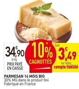 naturéO Parmesan 14 mois bio offre