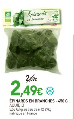 naturéO Aquibio épinards en branches - 450 g offre