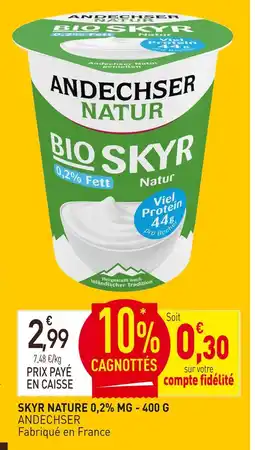 naturéO Andechser skyr nature 0,2% mg - 400 g offre