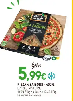 naturéO Carte nature pizza 4 saisons offre