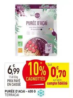 naturéO Terracai purée d'acai offre