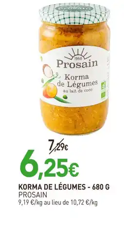 naturéO Prosain korma de légumes au lait de coco offre