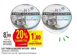 naturéO Jacques gonidec lot thon albacore nature - 320 g offre