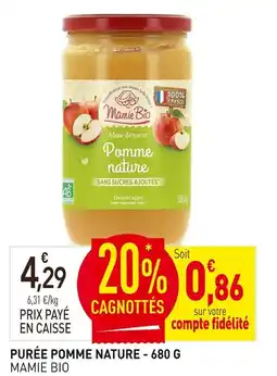naturéO Mamie bio purée pomme nature offre