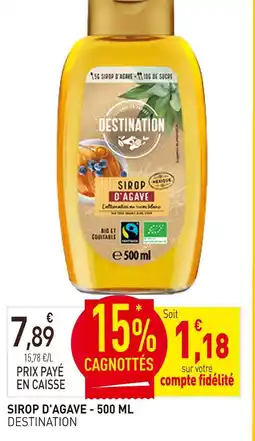 naturéO Destination sirop d'agave offre