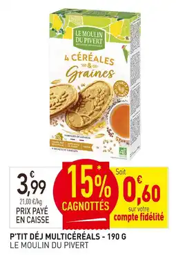 naturéO Le moulin du pivert p'tit déj multicéréals offre