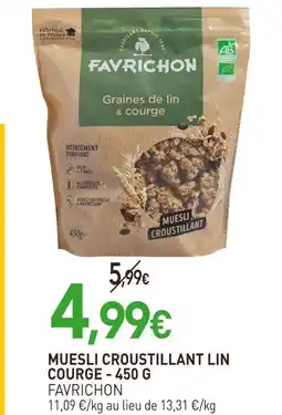 naturéO Favrichon muesli croustillant lin courge offre