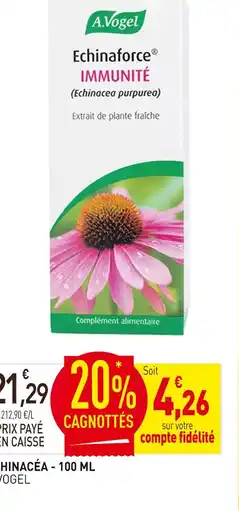 naturéO A.vogel echinaforce immunité offre