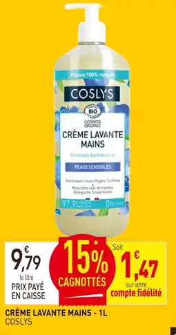 naturéO Coslys crème lavante mains offre