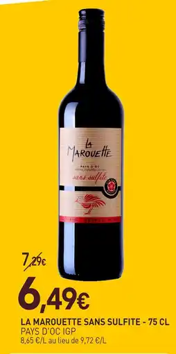 naturéO La marouette sans sulfite - 75 cl offre