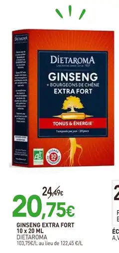 naturéO Dietaroma ginseng extra fort 10 x 20 ml offre