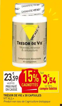 naturéO Vit'all+ trésor de vie x 30 capsules offre