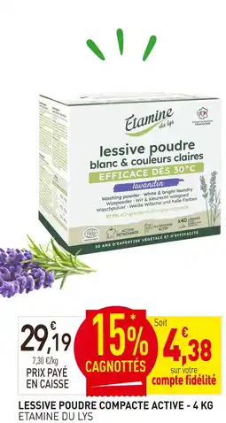 naturéO Etamine du lys lessive poudre compacte active offre