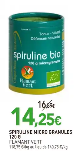 naturéO Flamant vert spiruline micro granules 120 g offre